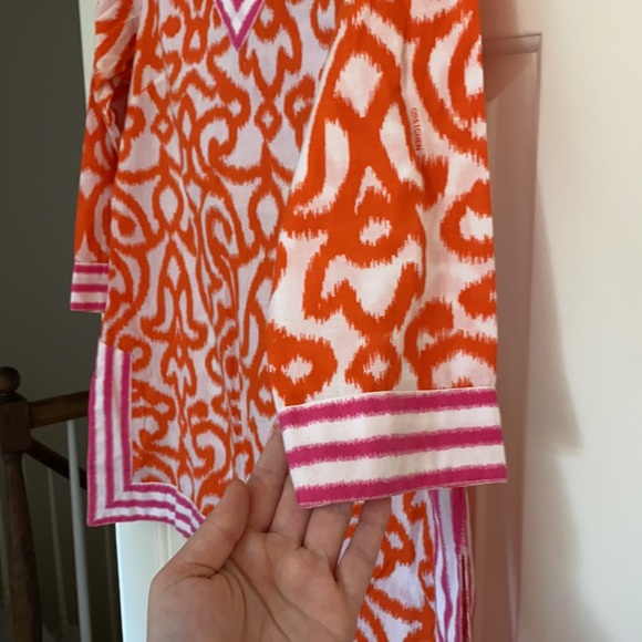 Gretchen Scott Designs pink orange cotton tunic - Picture 4 of 6